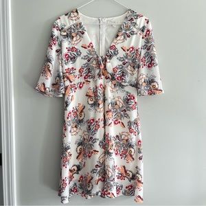 Love Fire white floral short sleeve dress